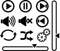 set of icons music player using interface elements. vector