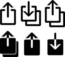 set of icons download upload for web vector