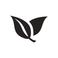 leaves icon solid, glyph, black. vector