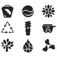 Environmental Issues icon set. Collection of Environment and Climate related vector glyph icons