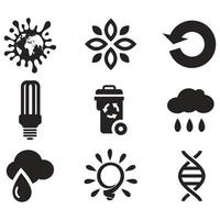 Environmental Issues icon set. Collection of Environment and Climate related vector glyph icons