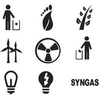 Environmental Issues icon set. Collection of Environment and Climate related vector glyph icons