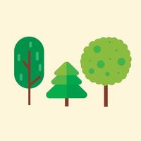 set of different natural trees vector