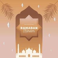 Ramadan Kareem Design Greeting Background with Brown Color vector