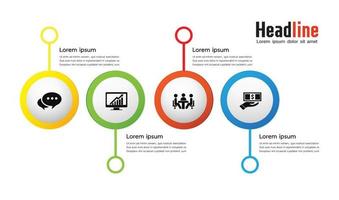 pasos infografia ,negocio concepto, flujo de trabajo diseño vector