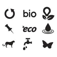 ambiental cuestiones icono colocar. colección de ambiente y clima relacionado vector glifo íconos