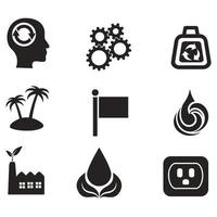 Environmental Issues icon set. Collection of Environment and Climate related vector glyph icons