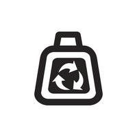 trash can icon flat design  icon solid, glyph, black. vector