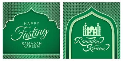 islámico antecedentes para Ramadán kareem y eid Mubarak 2023. dorado y verde, con linterna, islámico ornamento modelo vector, contento rápido vector