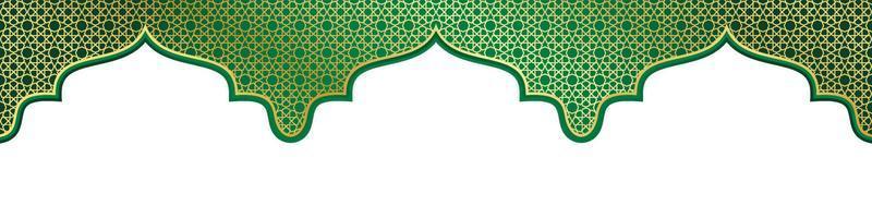 Islamic ornament template header or footer for background, banner, poster, cover design, social media feed, stories.  Ramadan Kareem and eid mubarak 2023 concept vector