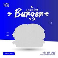 social medios de comunicación enviar diseño especial hamburguesa vector