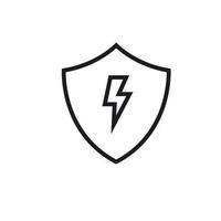 electric shock protection shield icon vector design