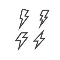 thunderbolt line icon vector element design template