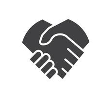 black shake hands  icon vector concept design element template