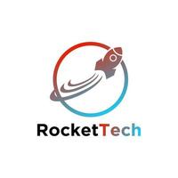 modern rocket logo vector. logo template vector with simple and colorful concept, rocket technology illustration, symbol icon of software technology digital template