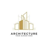 creative architecture logo template with business card design. premium vector