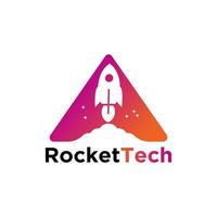 modern rocket logo vector. logo template vector with simple and colorful concept, rocket technology illustration, symbol icon of software technology digital template