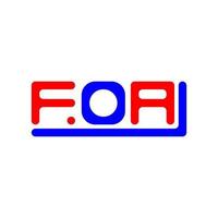 FOA letter logo creative design with vector graphic, FOA simple and modern logo.