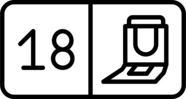 Seat Number Eighteen Vector Icon