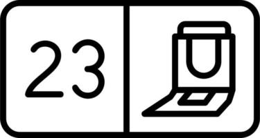 Seat Number Twenty Three Vector Icon