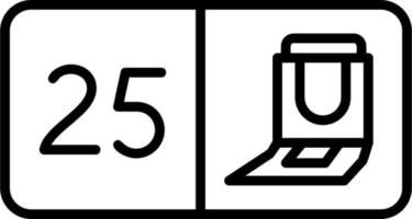 Seat Number Twenty Five Vector Icon