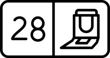 Seat Number Twenty Eight Vector Icon