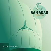 Ramadan Kareem Mosque Banner Design with Green Color vector