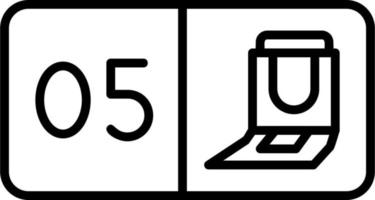 Seat Number Five Vector Icon