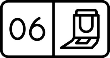 Seat Number Six Vector Icon