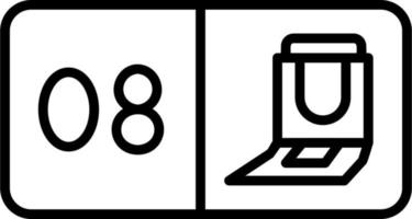 Seat Number Eight Vector Icon