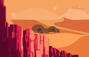 Science Fiction in Desert World Concept