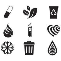 Environmental Issues icon set. Collection of Environment and Climate related vector glyph icons