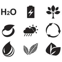 Environmental Issues icon set. Collection of Environment and Climate related vector glyph icons