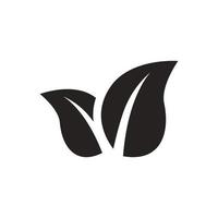 leaves icon solid, glyph, black. vector