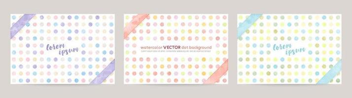 Set of colorful vector watercolor backgrounds with white space for text. Set of cards for wedding, greetings, birthday. backgrounds for web banners design.