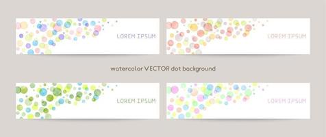 Set of colorful vector watercolor backgrounds with white space for text. web banners template