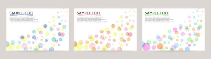 Set of colorful vector watercolor backgrounds with white space for text. Set of cards for wedding, greetings, birthday. backgrounds for web banners design.