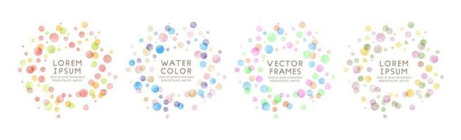 colorful watercolor vector dot frames