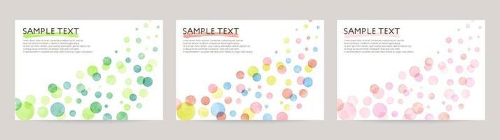 Set of colorful vector watercolor backgrounds with white space for text. Set of cards for wedding, greetings, birthday. backgrounds for web banners design.