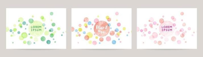 watercolor colorful dot vector background card set