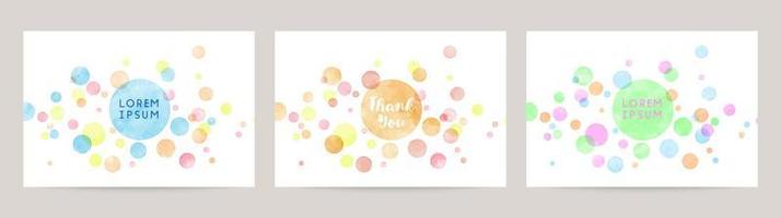 watercolor colorful dot vector background card set