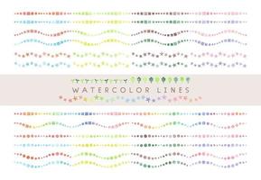 watercolor vector colorful line set