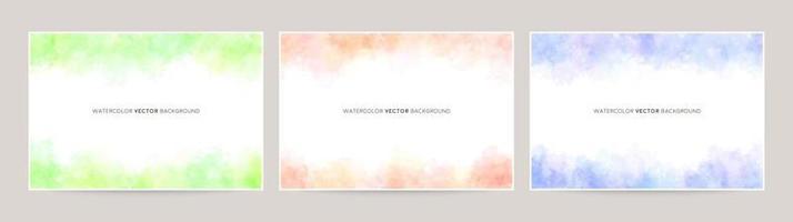 watercolor vector background set. mixed pale color