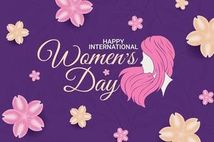 International Women's Day greeting template for background, banner, poster, cover design, social media feed vector