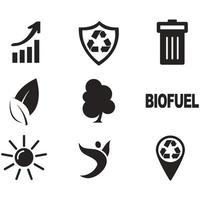 Environmental Issues icon set. Collection of Environment and Climate related vector glyph icons