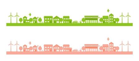 vector townscape illustration for background and decoration