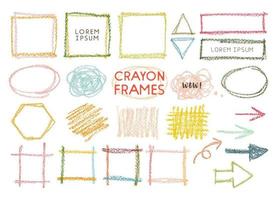 hand drawn vector crayon frames