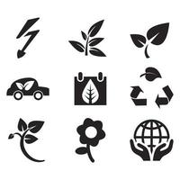 Environmental Issues icon set. Collection of Environment and Climate related vector glyph icons