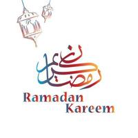 Ramadán kareem islámico bandera diseño con caligrafía vector