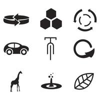 Environmental Issues icon set. Collection of Environment and Climate related vector glyph icons